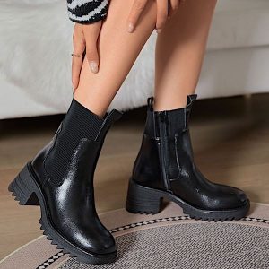 Bottines "Léonie" - Vernis noir