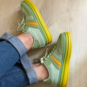 Baskets vertes et jaunes "Talia"