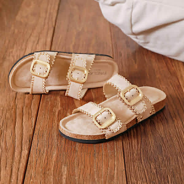 Claquettes beiges "Taline"